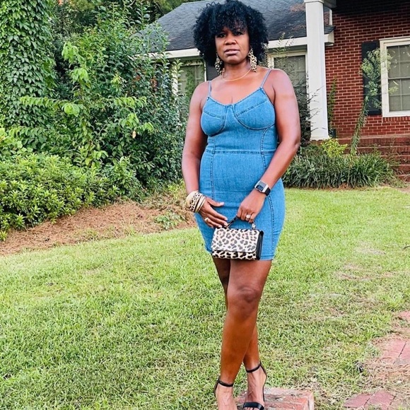 Denim Bodycon Size Medium. Worn once. Excellent condition - Picture 1 of 2